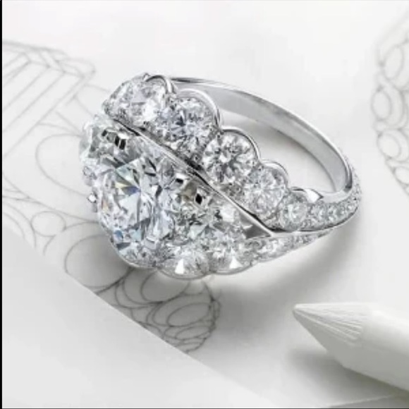 De Luxury 925 Silver Princess Cut Diamond Ring - Picture 3 of 6